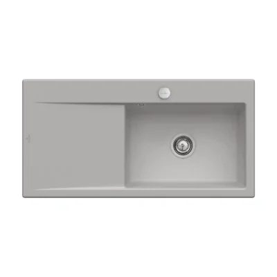 villeroy boch subway style 60 flat keukenspoelbak keramiek vlakbouw fossil rechts excenter 1