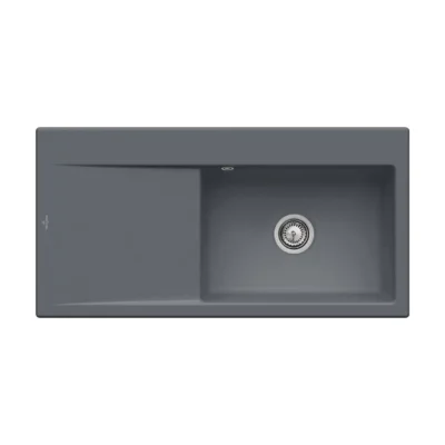 villeroy boch subway style 60 flat keukenspoelbak keramiek vlakbouw grafiet rechts 1