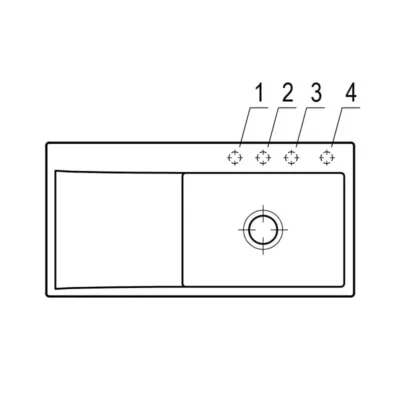 villeroy boch subway style 60 flat keukenspoelbak keramiek vlakbouw steen wit rechts excenter 2