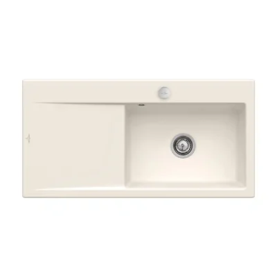 villeroy boch subway style 60 keukenspoelbak keramiek opbouw creme rechts excenter 1