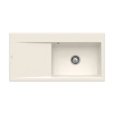 villeroy boch subway style 60 keukenspoelbak keramiek opbouw creme rechts 1