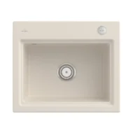 villeroy boch subway style 60 s keukenspoelbak keramiek opbouw creme excenter 1