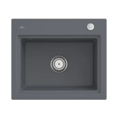 villeroy boch subway style 60 s keukenspoelbak keramiek opbouw grafiet excenter 1