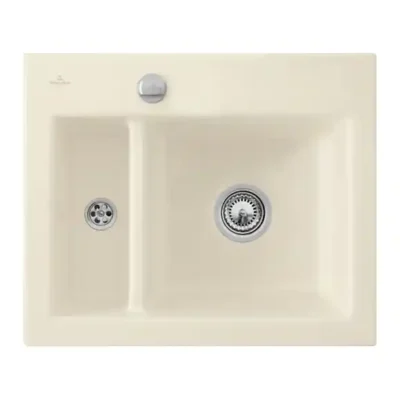 villeroy boch subway xm flat keukenspoelbak keramiek vlakbouw ivory excenter 1