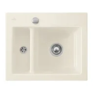 villeroy boch subway xm keukenspoelbak keramiek opbouw creme excenter 1