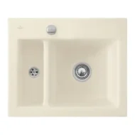 villeroy boch subway xm keukenspoelbak keramiek opbouw ivory excenter 1