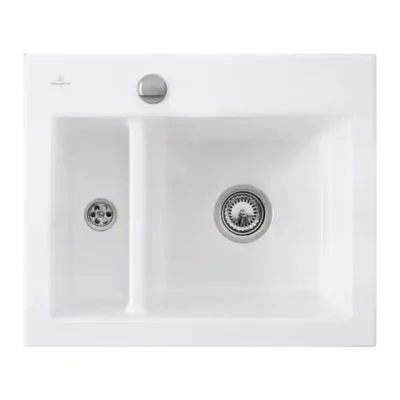 villeroy boch subway xm keukenspoelbak keramiek opbouw wit alpin hoogglans excenter 1