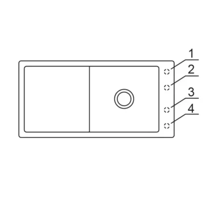 villeroy boch timeline 60 flat keukenspoelbak keramiek vlakbouw chromit excenter 2