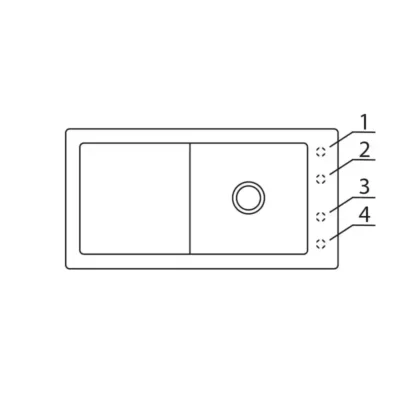 villeroy boch timeline 60 keukenspoelbak keramiek opbouw chromit excenter 2