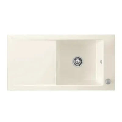 villeroy boch timeline 60 keukenspoelbak keramiek opbouw creme excenter 1