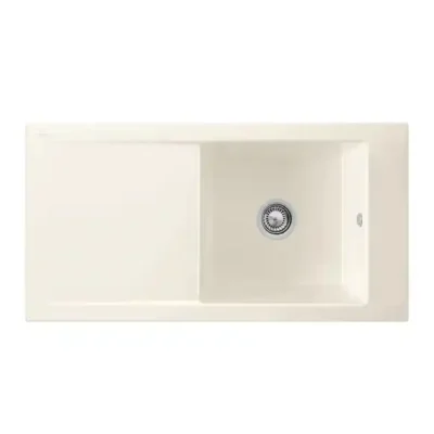 villeroy boch timeline 60 keukenspoelbak keramiek opbouw creme 1