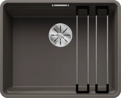 blanco etagon 500 f 527257 enkele keukenspoelbak silgranit vulkaangrijs inclusief rails vlakbouw 1.webp