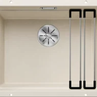 blanco etagon 500 u 527075 keukenspoelbak silgranit zacht wit inclusief rails onderbouw 1.webp