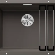 blanco etagon 500 u 527258 keukenspoelbak silgranit vulkaangrijs inclusief rails onderbouw 1.webp