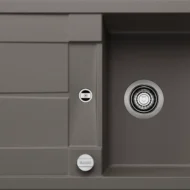 blanco metra 45 s 527288 enkele keukenspoelbak silgranit vulkaangrijs opbouw excenter 1.webp