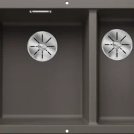 blanco subline 340 160 u 527345 anderhalve keukenspoelbak links silgranit vullkaangrijs onderbouw 1.webp