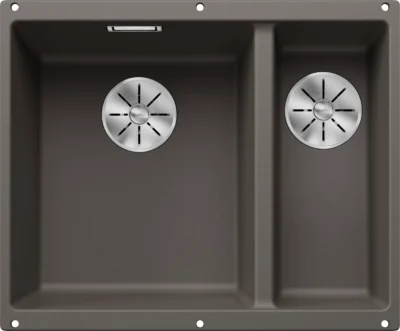 blanco subline 340 160 u 527345 anderhalve keukenspoelbak links silgranit vullkaangrijs onderbouw 1.webp