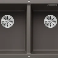 blanco subline 350 350 u 527347 dubbele keukenspoelbak silgranit vulkaangrijs onderbouw 1.webp