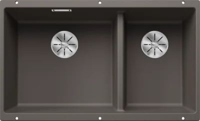 blanco subline 430 270 u 527350 silgranit vulkaangrijs dubbele keukenspoelbak onderbouw 1.webp