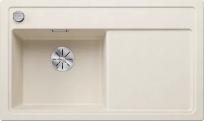 blanco zenar 45 s 527176 enkele keukenspoelbak links silgranit zacht wit opbouw excenter 1.webp