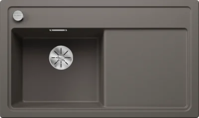 blanco zenar 45 s 527359 enkele keukenspoelbak links silgranit vulkaangrijs opbouw excenter 1.webp