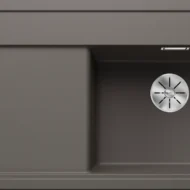 blanco zenar xl 6 s 527372 enkele keukenspoelbak rechts silgranit vulkaangrijs onderbouw excenter 1.webp