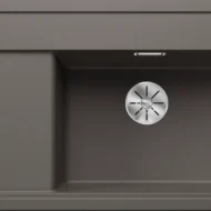 blanco zenar xl 6 s compact 527368 enkele keukenspoelbak rechts silgranit vulkaangrijs opbouw excenter 1.webp