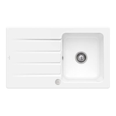 villeroy boch architectura 50 keukenspoelbak keramiek opbouw wit alpin hoogglans excenter 1