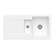 villeroy boch siluet 60 r flat keukenspoelbak keramiek vlakbouw wit alpin hoogglans excenter 1