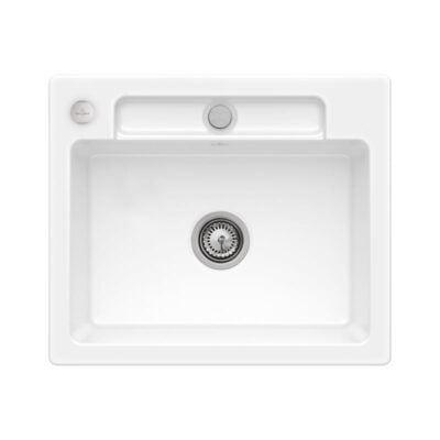 villeroy boch siluet 60 s flat keukenspoelbak keramiek vlakbouw wit alpin hoogglans excenter 1