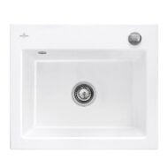 villeroy boch subway 60 s flat keukenspoelbak keramiek vlakbouw wit alpin hoogglans excenter 1