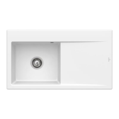 villeroy boch subway style 50 flat keukenspoelbak keramiek vlakbouw wit alpin hoogglans links 1