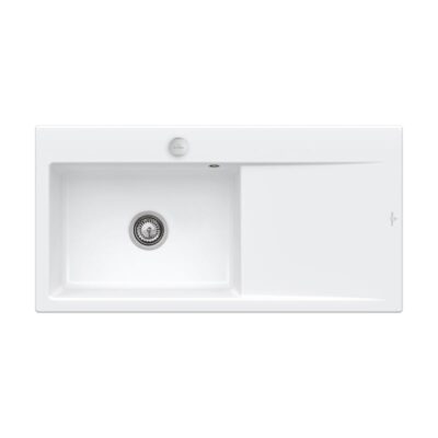 villeroy boch subway style 60 flat keukenspoelbak keramiek vlakbouw wit alpin hg links excenter 1
